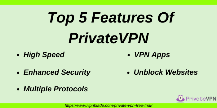Top 5 Features Of PrivateVPN