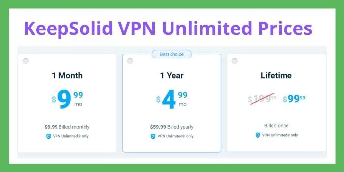 KeepSolid VPN Unlimited Prices