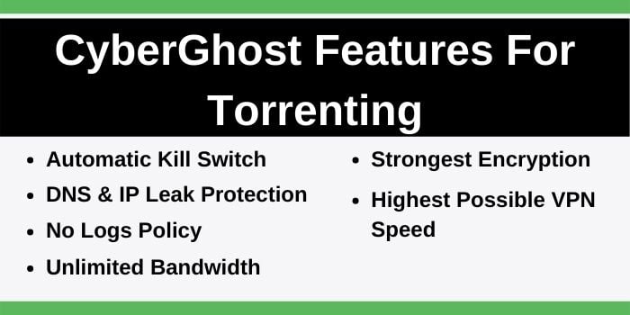 Cyberghost Torrenting xüsusiyyətləri