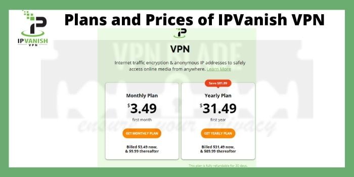Plans and Prices of IPVanish VPN