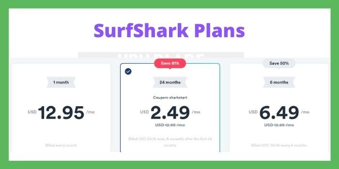 SurfShark VPN Plans