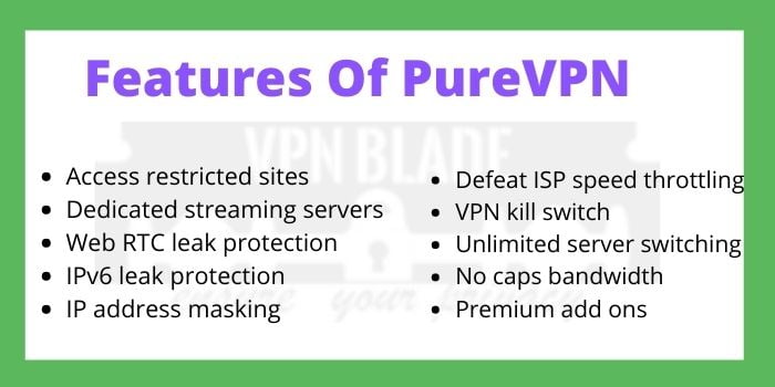 Features Of PureVPN