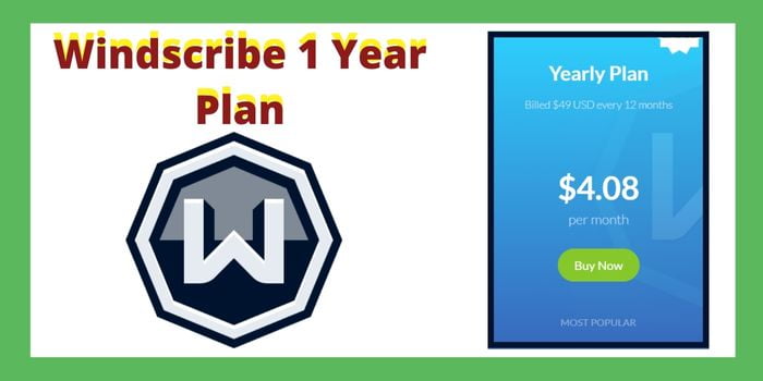 Windscribe 1 Year plan cost