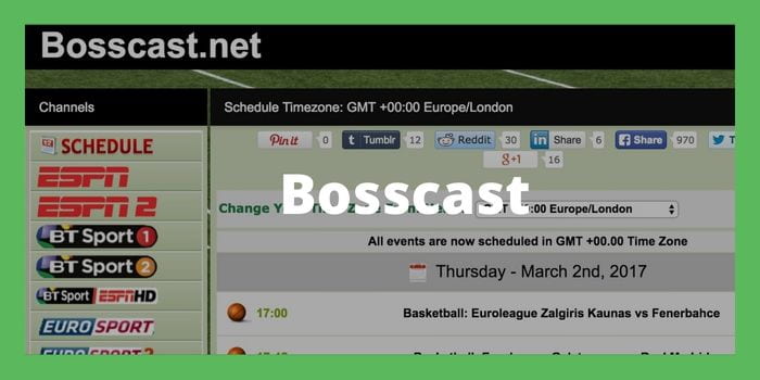 Bosscast free NFL stream sites