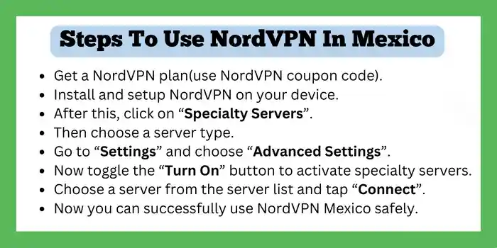 Steps To Use NordVPN In Mexico