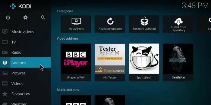 Open Kodi And Click on Add-ons