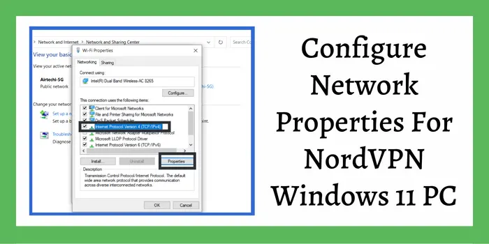 Configure Network Properties For NordVPN Windows 11 PC