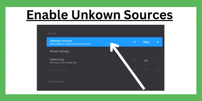 Enable Unknown Sources For Swift Streamz Smart TV