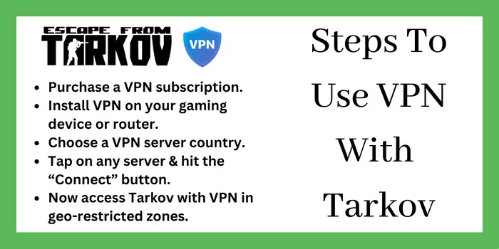 Steps To Use VPN With  Tarkov