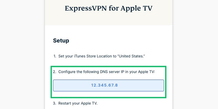 Get DNS Server IP Address For Apple TV