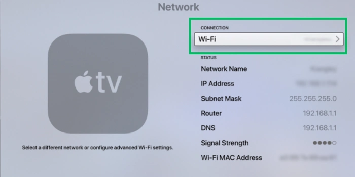 Visit Network Settings In Apple TV
