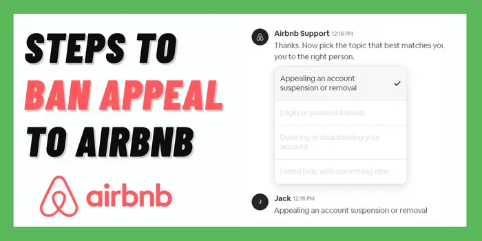 Steps to ban Appeal To Airbnb