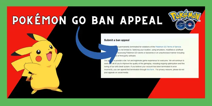 Pokémon Go Ban Appeal
