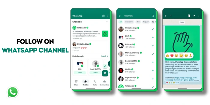 how to find and follow on whatsapp channel?